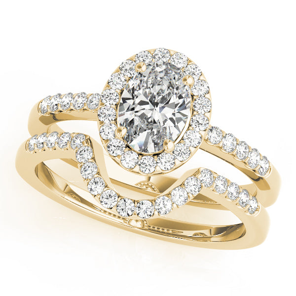 Prong Set Curved Half Eternity Ring in Gold & Platinum