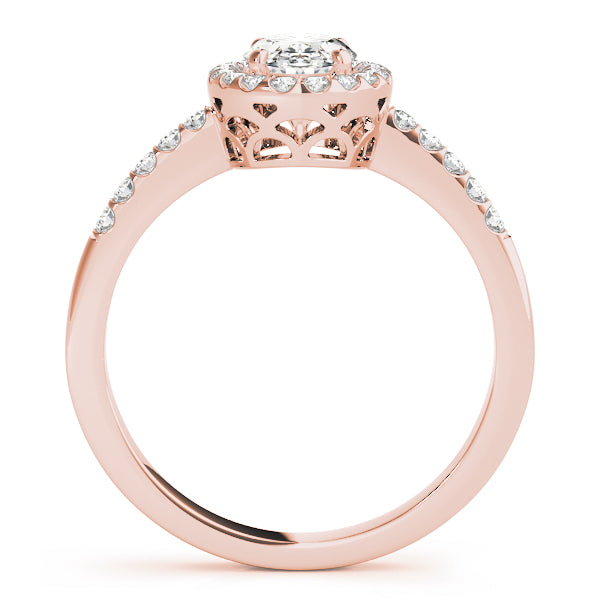 Resplendent Halo Oval Diamond Engagement Ring — 9K/18K Gold & Platinum