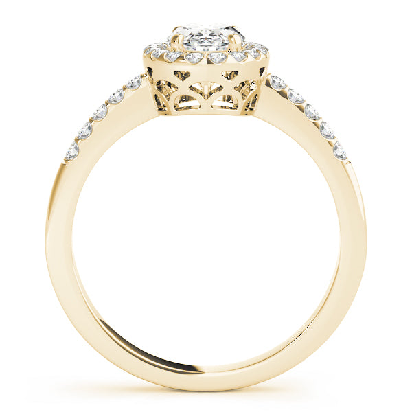 Prong Set Curved Half Eternity Ring in Gold & Platinum