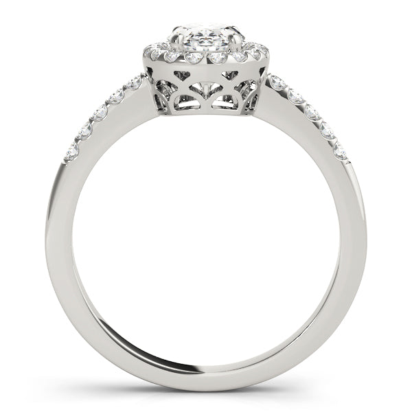 Prong Set Curved Half Eternity Ring in Gold & Platinum