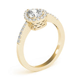 Brilliant Halo Pear Diamond Engagement Ring — 9K/18K Gold & Platinum