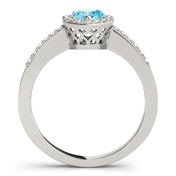 Brilliant Halo Pear Diamond Engagement Ring — 9K/18K Gold & Platinum