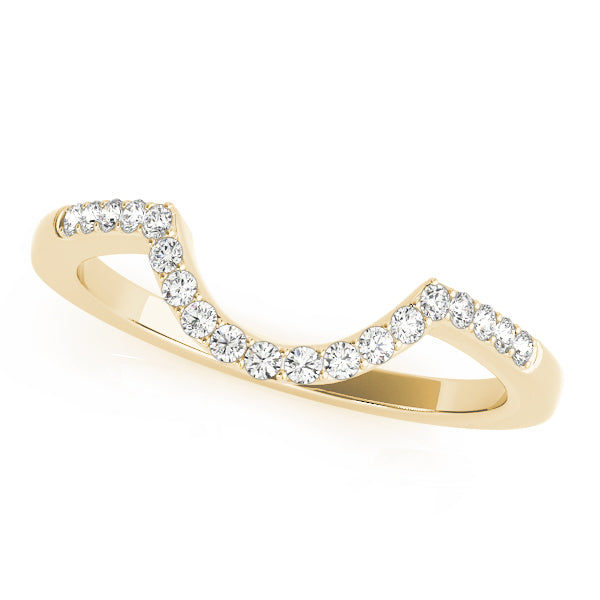 Single Row Curved Half Eternity Ring in Gold & Platinum