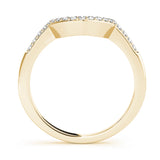 Single Row Curved Half Eternity Ring in Gold & Platinum