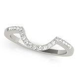 Single Row Curved Half Eternity Ring in Gold & Platinum