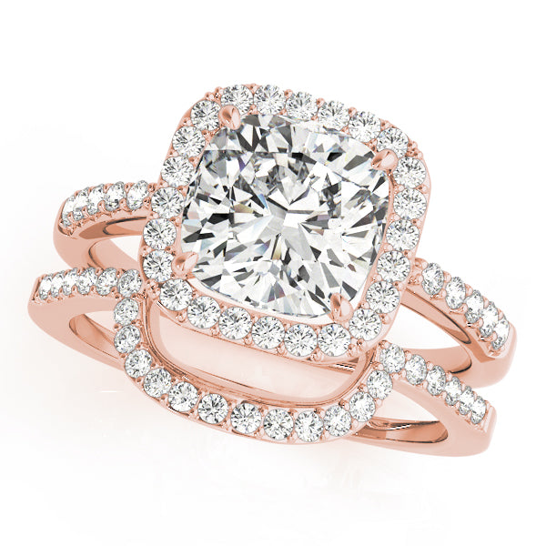 Classic Halo Cushion Diamond Engagement Ring — 9K/18K Gold & Platinum