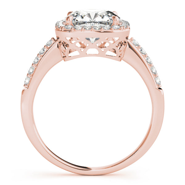 Classic Halo Cushion Diamond Engagement Ring — 9K/18K Gold & Platinum
