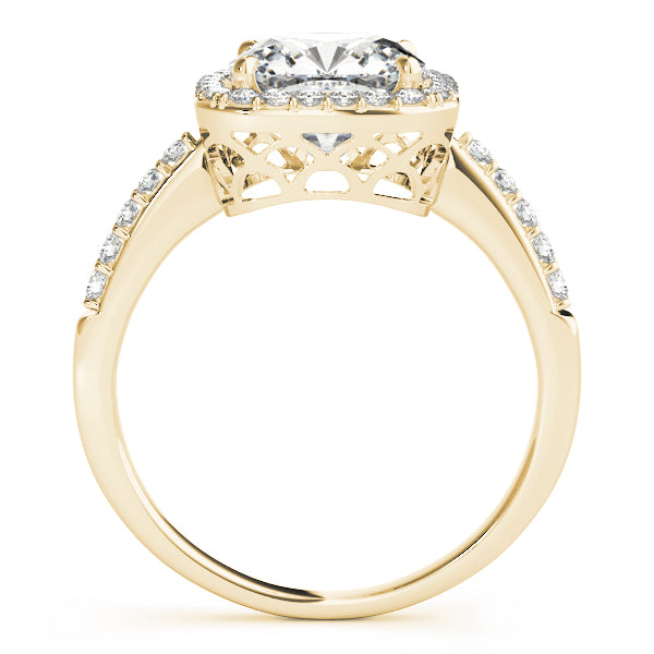 Shared Prong Curved Half Eternity Ring in Gold & Platinum