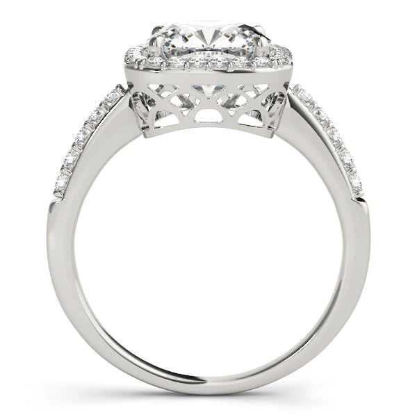 Classic Halo Cushion Diamond Engagement Ring — 9K/18K Gold & Platinum