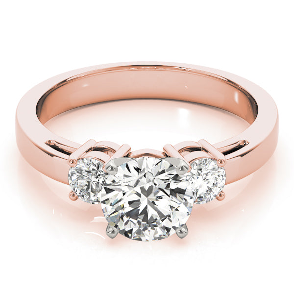 Timeless Three-Stone Round Diamond Engagement Ring — 9K/18K Gold & Platinum