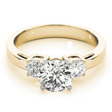 Timeless Three-Stone Round Diamond Engagement Ring — 9K/18K Gold & Platinum