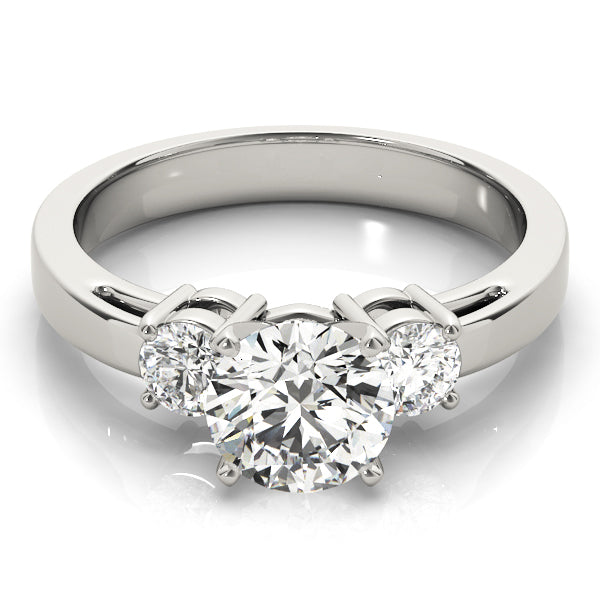 Timeless Three-Stone Round Diamond Engagement Ring — 9K/18K Gold & Platinum