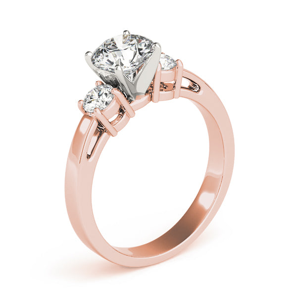 Timeless Three-Stone Round Diamond Engagement Ring — 9K/18K Gold & Platinum
