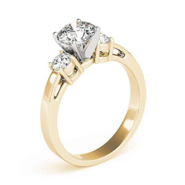 Timeless Three-Stone Round Diamond Engagement Ring — 9K/18K Gold & Platinum