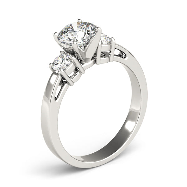 Timeless Three-Stone Round Diamond Engagement Ring — 9K/18K Gold & Platinum