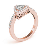 Elegant Halo Trillion Diamond Engagement Ring — 9K/18K Gold & Platinum