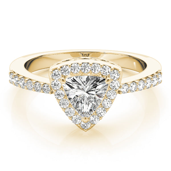 Elegant Halo Trillion Diamond Engagement Ring — 9K/18K Gold & Platinum