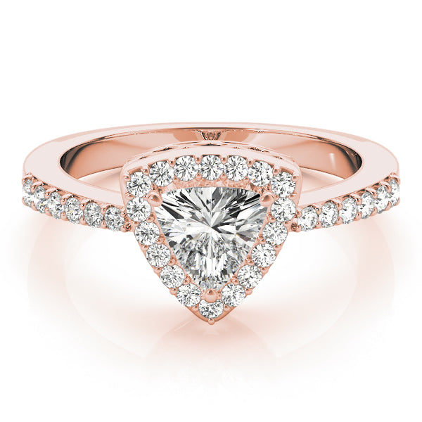 Elegant Halo Trillion Diamond Engagement Ring — 9K/18K Gold & Platinum