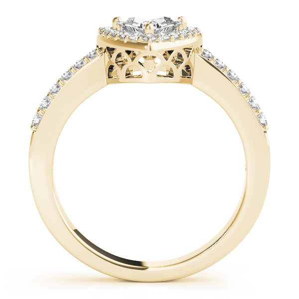 Elegant Halo Trillion Diamond Engagement Ring — 9K/18K Gold & Platinum