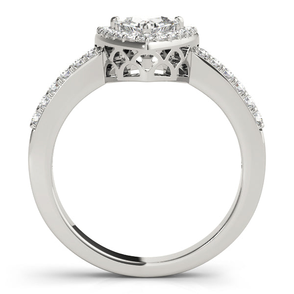 Elegant Halo Trillion Diamond Engagement Ring — 9K/18K Gold & Platinum