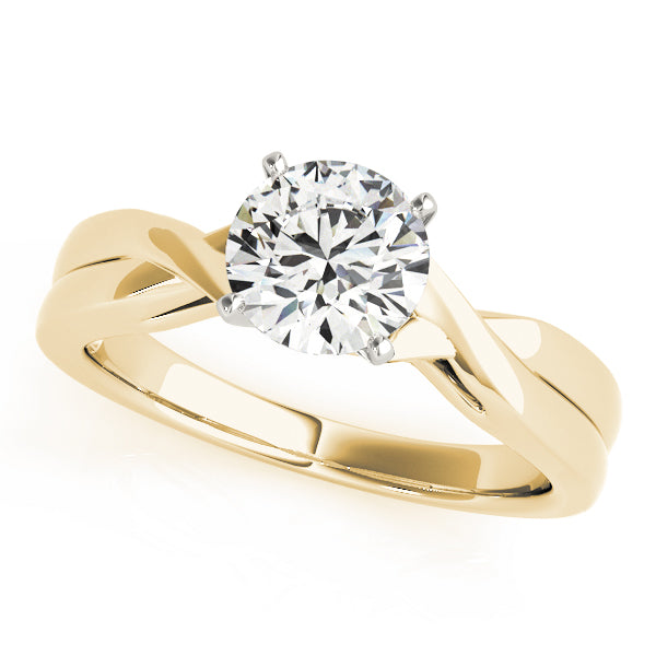 Vintage-Inspired Solitaire Round Diamond Engagement Ring — 9K/18K Gold & Platinum