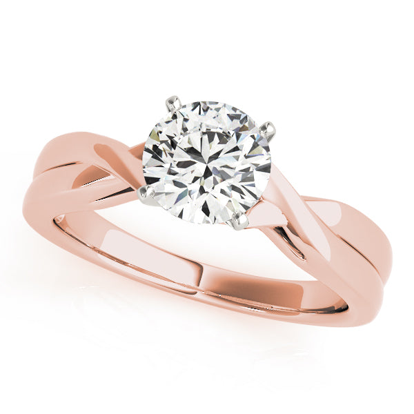 Vintage-Inspired Solitaire Round Diamond Engagement Ring — 9K/18K Gold & Platinum