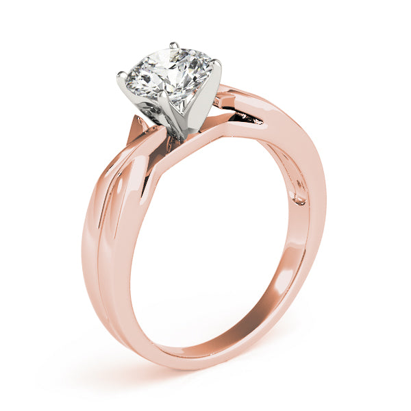 Vintage-Inspired Solitaire Round Diamond Engagement Ring — 9K/18K Gold & Platinum