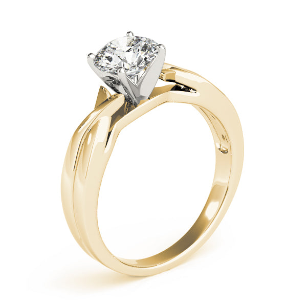 Vintage-Inspired Solitaire Round Diamond Engagement Ring — 9K/18K Gold & Platinum