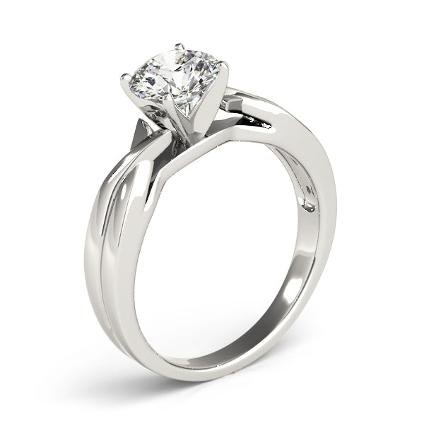 Vintage-Inspired Solitaire Round Diamond Engagement Ring — 9K/18K Gold & Platinum