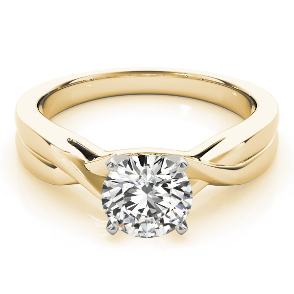 Vintage-Inspired Solitaire Round Diamond Engagement Ring — 9K/18K Gold & Platinum