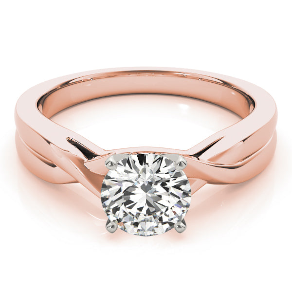 Vintage-Inspired Solitaire Round Diamond Engagement Ring — 9K/18K Gold & Platinum