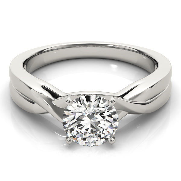 Vintage-Inspired Solitaire Round Diamond Engagement Ring — 9K/18K Gold & Platinum