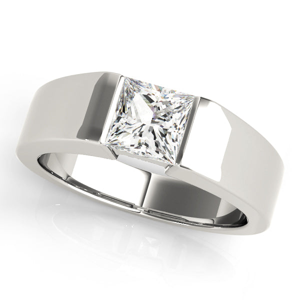 Lab-Grown D-VVS Princess Cut Sleek Tapered Diamond Solitaire Engagement Ring