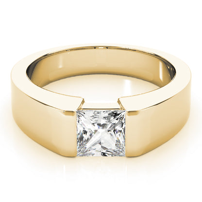 Lab-Grown D-VVS Princess Cut Sleek Tapered Diamond Solitaire Engagement Ring