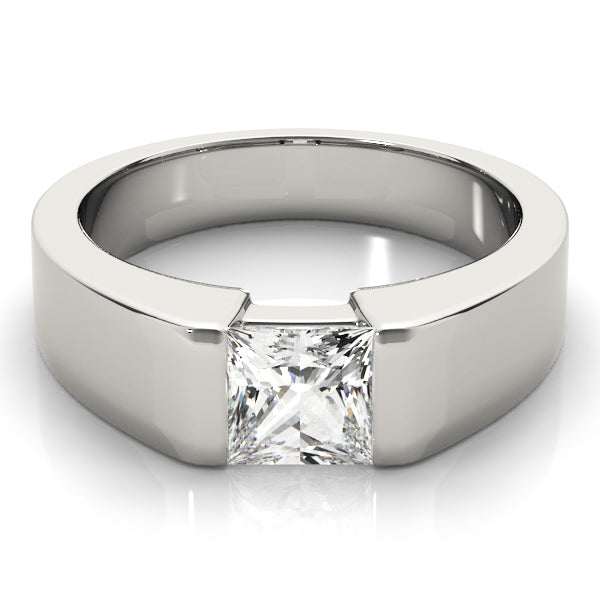 Lab-Grown D-VVS Princess Cut Sleek Tapered Diamond Solitaire Engagement Ring