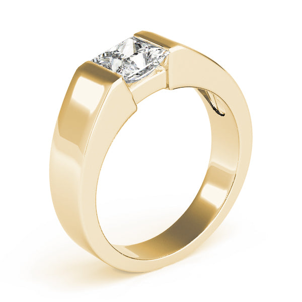 Lab-Grown D-VVS Princess Cut Sleek Tapered Diamond Solitaire Engagement Ring