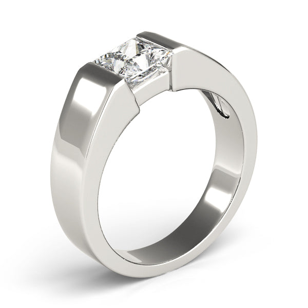 Lab-Grown D-VVS Princess Cut Sleek Tapered Diamond Solitaire Engagement Ring