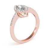 Artisan Halo Marquise Diamond Engagement Ring — 9K/18K Gold & Platinum
