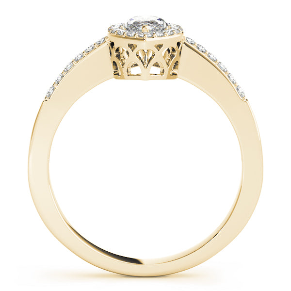 Artisan Halo Marquise Diamond Engagement Ring — 9K/18K Gold & Platinum