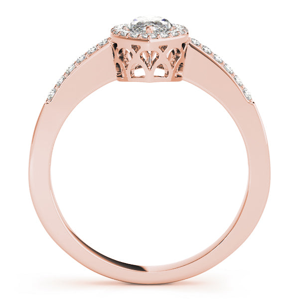 Artisan Halo Marquise Diamond Engagement Ring — 9K/18K Gold & Platinum