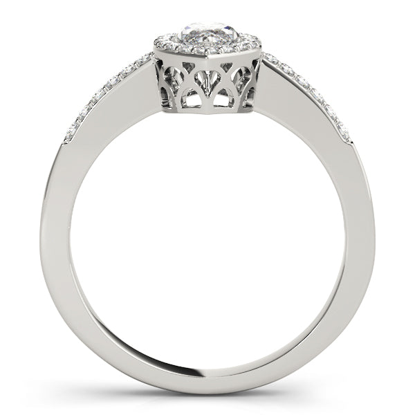 Artisan Halo Marquise Diamond Engagement Ring — 9K/18K Gold & Platinum