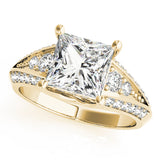 Bespoke Multi-Row Princess Diamond Engagement Ring — 9K/18K Gold & Platinum