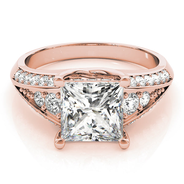 Bespoke Multi-Row Princess Diamond Engagement Ring — 9K/18K Gold & Platinum