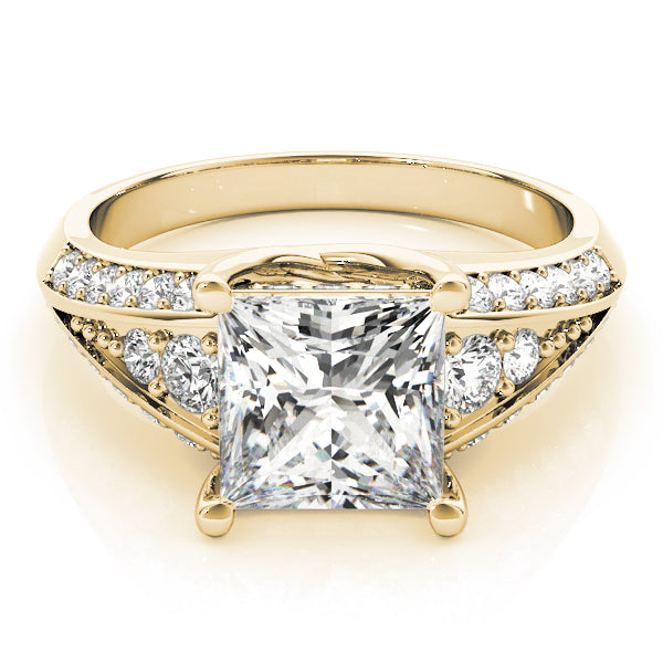 Bespoke Multi-Row Princess Diamond Engagement Ring — 9K/18K Gold & Platinum