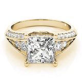 Bespoke Multi-Row Princess Diamond Engagement Ring — 9K/18K Gold & Platinum