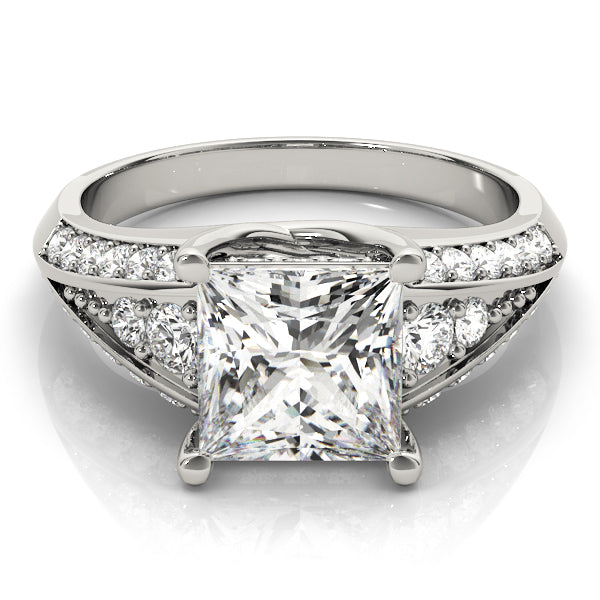 Bespoke Multi-Row Princess Diamond Engagement Ring — 9K/18K Gold & Platinum