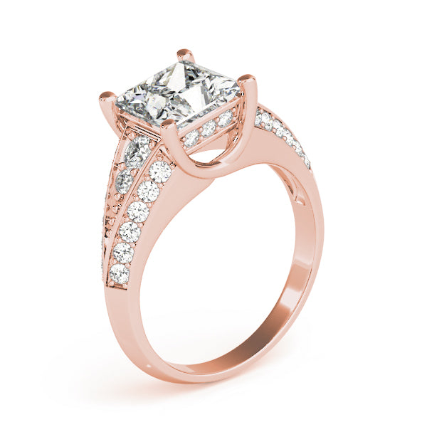 Bespoke Multi-Row Princess Diamond Engagement Ring — 9K/18K Gold & Platinum
