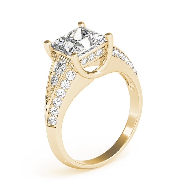 Bespoke Multi-Row Princess Diamond Engagement Ring — 9K/18K Gold & Platinum