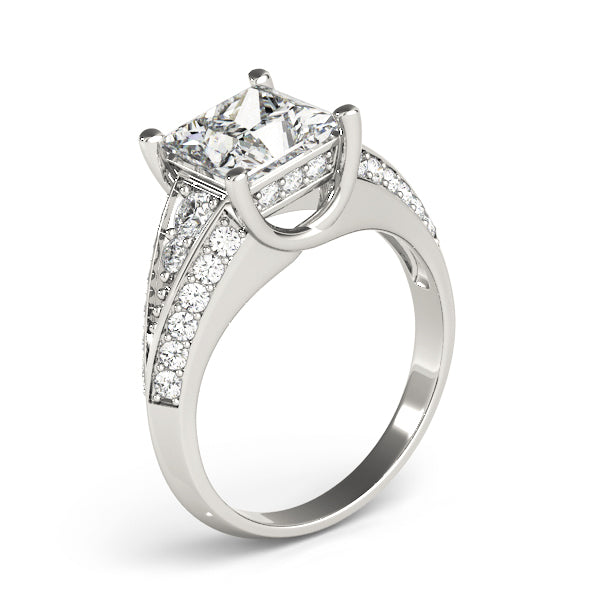 Bespoke Multi-Row Princess Diamond Engagement Ring — 9K/18K Gold & Platinum