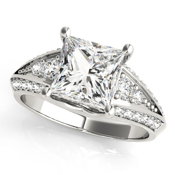 Bespoke Multi-Row Princess Diamond Engagement Ring — 9K/18K Gold & Platinum